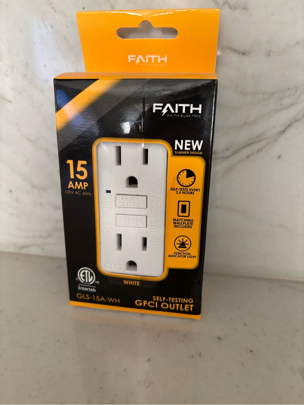 GFCI Outlet Faith Electric 15 Amp New in  box